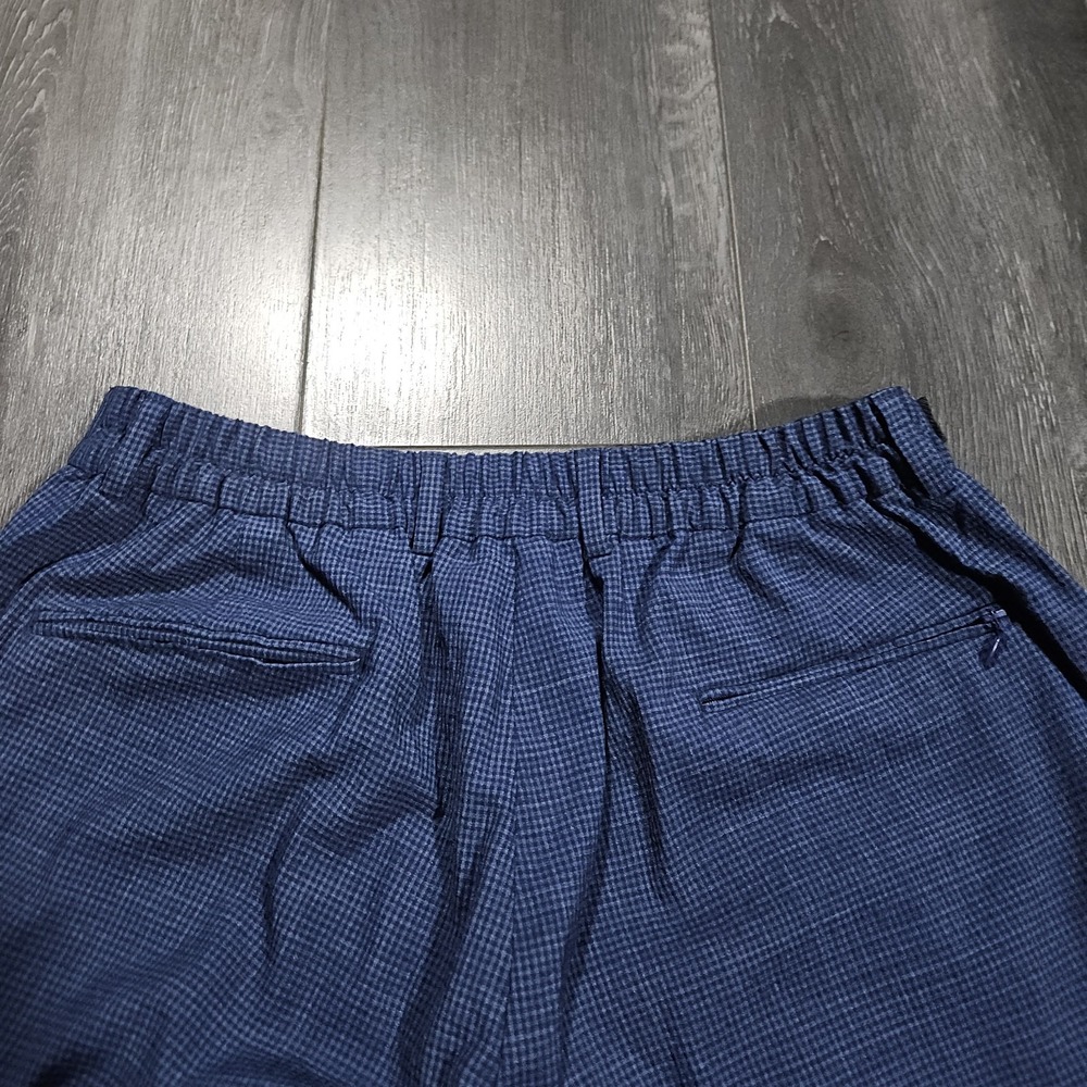 Ted Baker London Jem Pant Men 34x32 Blue Wool Blend Micro Check Elastic Waist - Picture 7 of 9